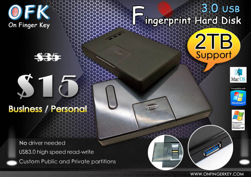 Blue Fingerprint Hard Disk Case (FHD-001)