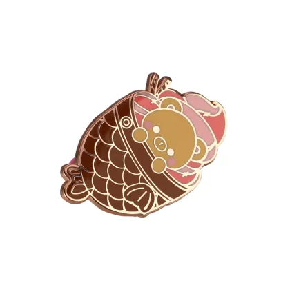 Cartoon Ice Cream Bear Metal Badge
