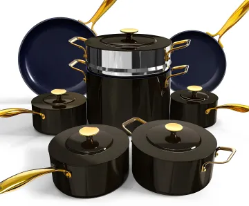 Non-Stick Ceramic Camping Cookware Set: Aluminum Outdoor Kitchen Pots and Pans