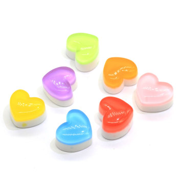 Nouveau charme en forme de coeur Cabochon Flatback perle pour artisanat fait à la main décoration enfants jouet ornements perle charmes