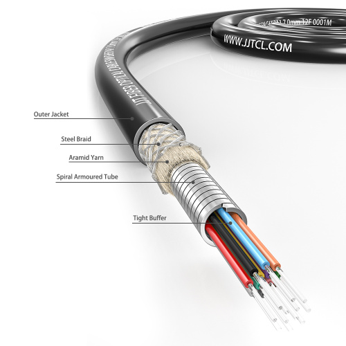 6,2 mm 12f Cabo de fibra óptica blindada com trança