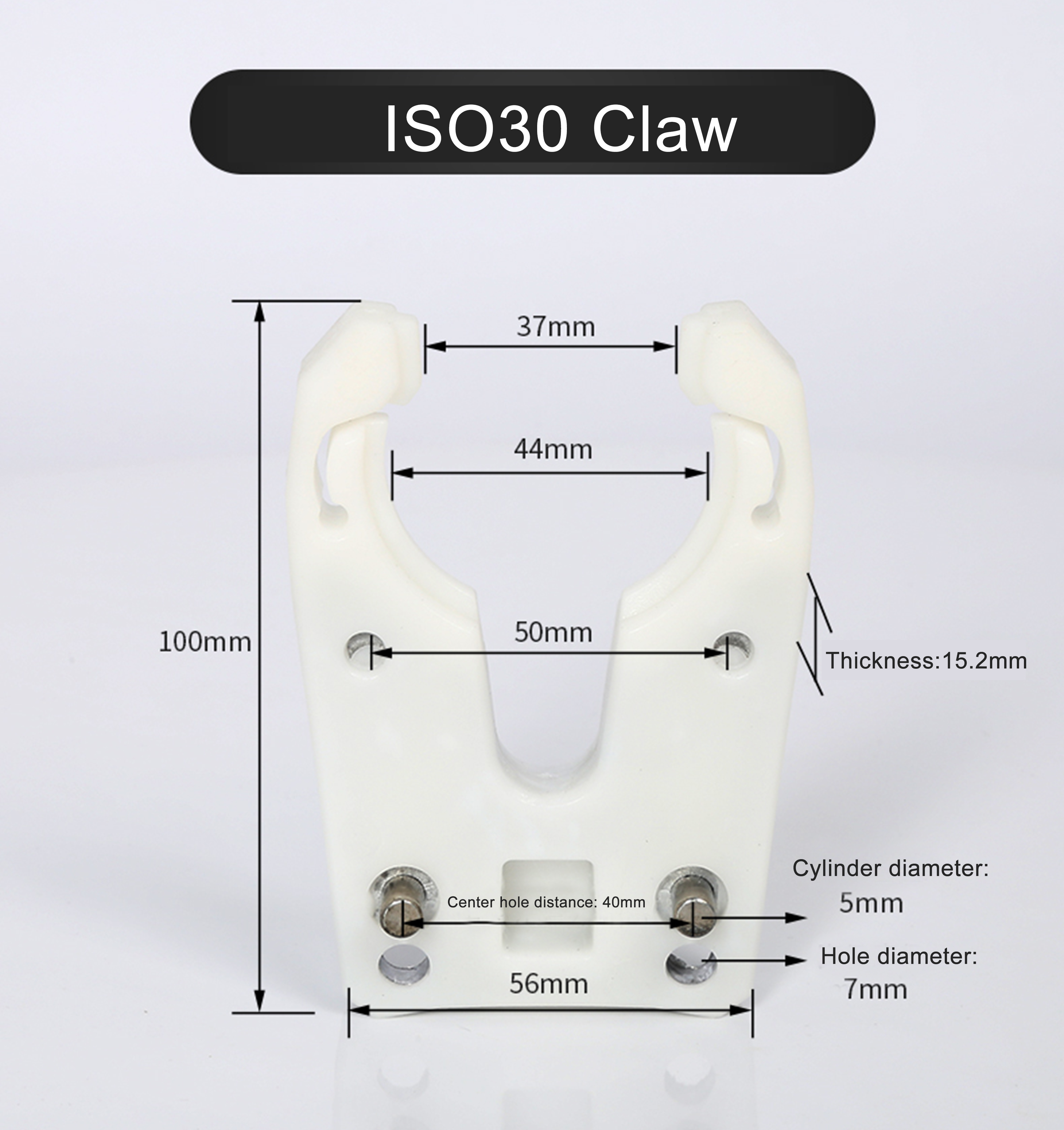 ISO30 tool holder clamp forks nylon white (4)