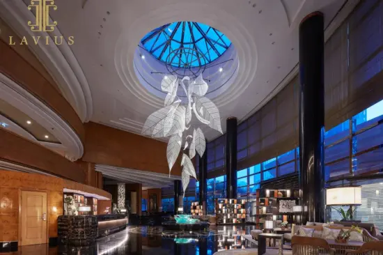 Large foyer glass light pendant chandelier modern for hotel