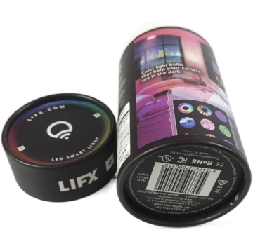 Custom CMYK Printed Colorful Tube Tunnel Boxes for Light Bulb Packaging by Manufacturer