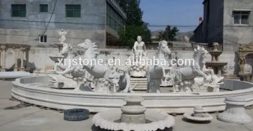 Garden mermaid water fountain with horse head sculpture