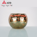 Ato Leaf Pattern Glass Candle Candle Candle Jar