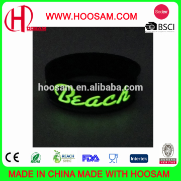 Hot Selling Glow Silicone Width bracelet, OEM/ODM welcome
