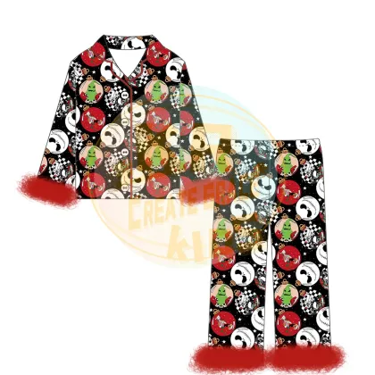 Custom Children Girls Christmas Clothing Set - Boutique Outfit for Kids