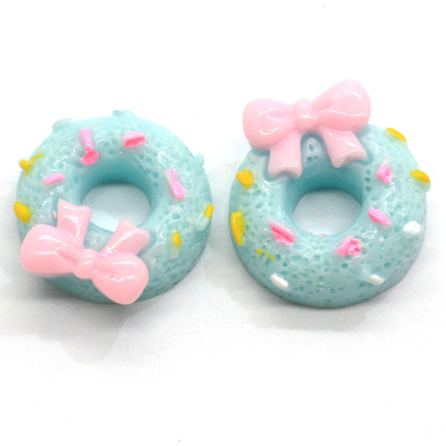 Χονδρική 15mm Kawaii Bowknot Donuts Resin Decoration Craft Flatback Cabochon Simulation Food DIY Scrapbooking Phone Hair Bow