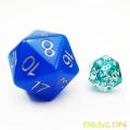 Bescon Jumbo Glowing D20 38MM, большой размер, 20 сторон, кубики, синий свечение в темноте, большой 20 граней, куб 1,5 дюйма