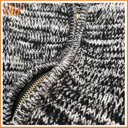 Full Zip Fancy Yarn Cardigan Sweater for Men