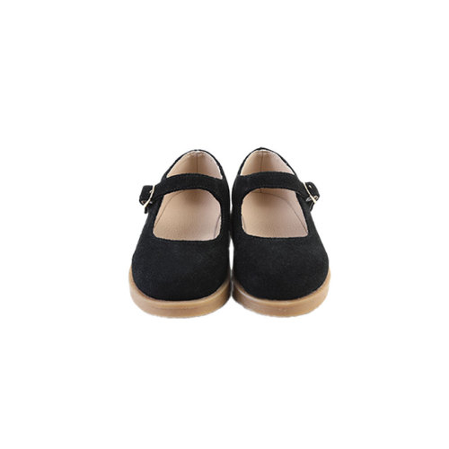 Black Elastic Band Strap Kids Dress Shoes