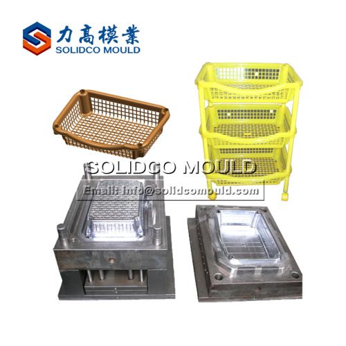 Plastic custom injection kitchen storage shelf rack mould