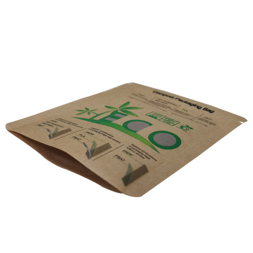Biodegradowalny Doypack z papieru Pla Kraft z okienkiem