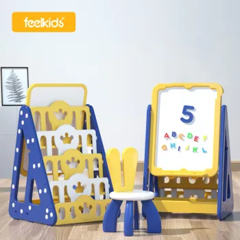 Multifunctional Baby Indoor Bookshelf: Plastic Storage Box for Kids' Books and Toys
