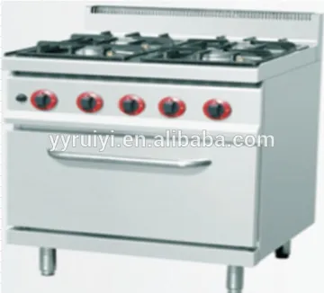 4-burner gas cooker with electric oven, with pilot flame