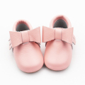 รองเท้าเด็ก สีชมพู ทารกแรกเกิด Bowknot เด็กผู้หญิง รองเท้าหนังนิ่ม