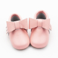 Babysko Pink Newborn Bowknot Babypige mokkasiner