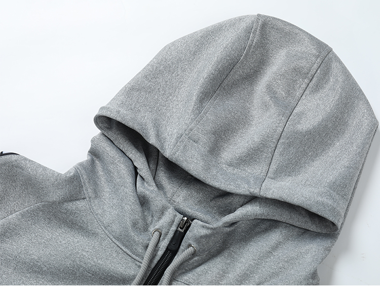 Custom Zipper Hoodie Men Blank Style Grey Hoodies