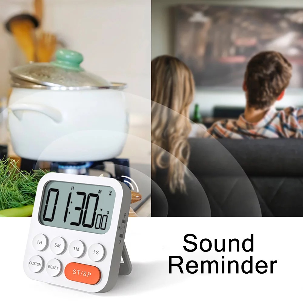  LED Digital Kitchen Alarm Clock 99 Minutes 59 Seconds Time Reminder Countdown Timer