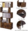 Деревенский коричневый геометрический книжный шкаф