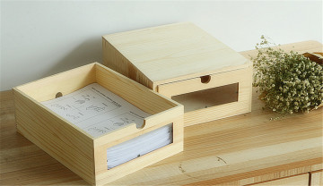 Houten bureau lade container