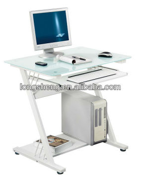 desktop computer table with glass on top