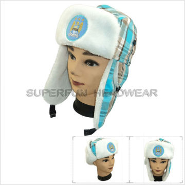 2013 fashion custom design winter fur hats with earflaps