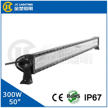 spot flood combo 50 inches 300w automobile curved led light bar for feller, pavement roller, engineering vehicle