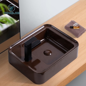Hot Sell Glossy Color Rectangular Melamine Bathroom Basin