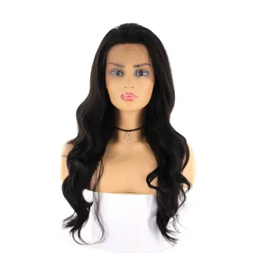X-TRESS Synthetic Lace Front Wigs With Baby Hair  Black Color Long Wavy Wigs Glueless High Temperature Fiber Wig For Women