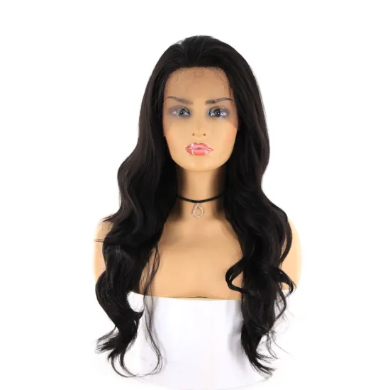 X-TRESS Synthetic Lace Front Wigs With Baby Hair  Black Color Long Wavy Wigs Glueless High Temperature Fiber Wig For Women