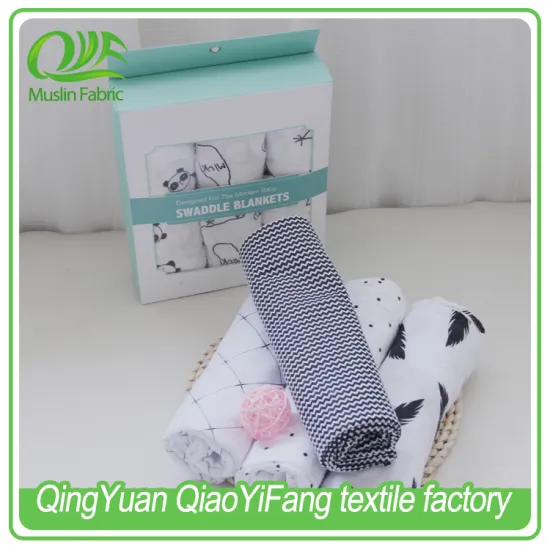 100% cotton baby muslin swaddle blanket