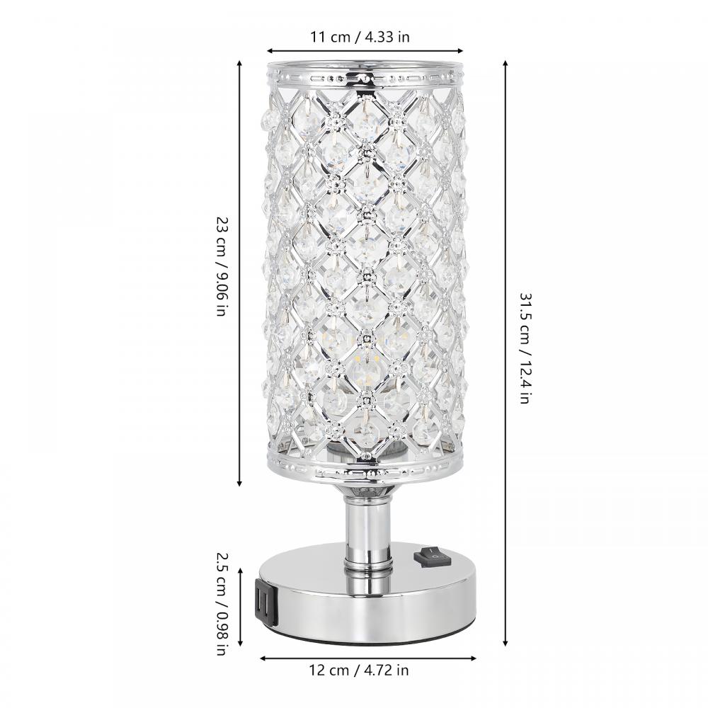 Crystal Bedside Table Lamp Set Of 2