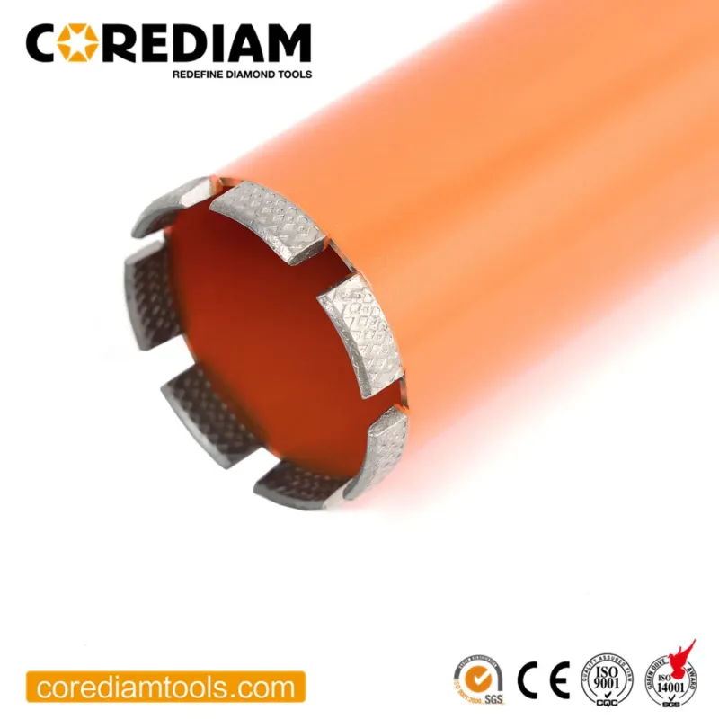 Diamond Wet Core Drill Bits with Mesh Roof Segment for Concrete Drilling