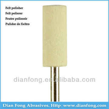 A6 HP Shank Cylindrical Shaped High Density Dental Laboratory White Felt Bur