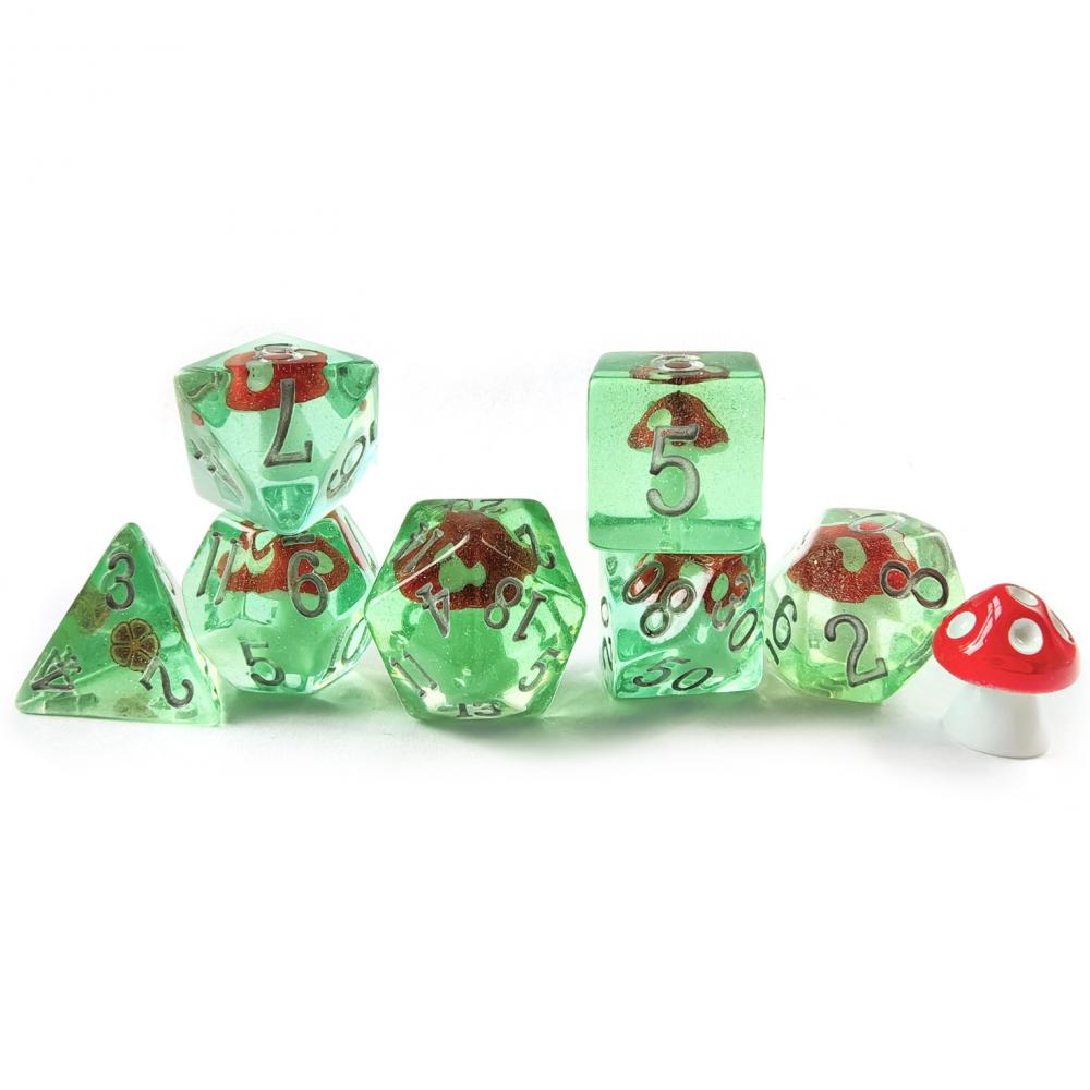 Mushroom Dice 7pcs Resin Dnd Dice 4