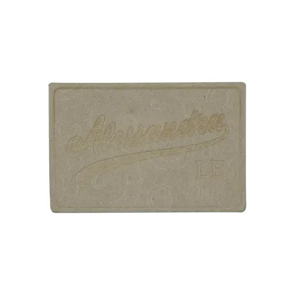 Press letter-shaped leather label