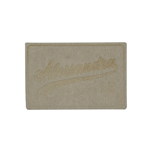 Label kulit berbentuk huruf tekan