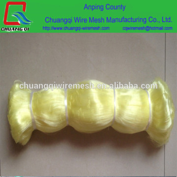 Yellow Colour Nylon Polyester Monofilament Fishing Net Single Double knot knotless net
