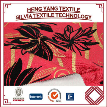 100% Polyester South American style flocked upholstery fabric types and jacquard cotton curtains