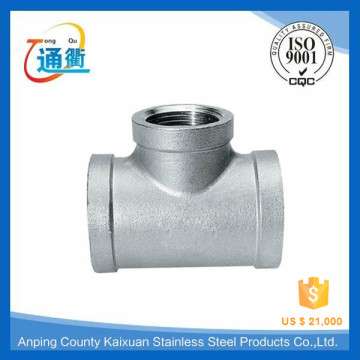 stainless steel industrial fittings tee