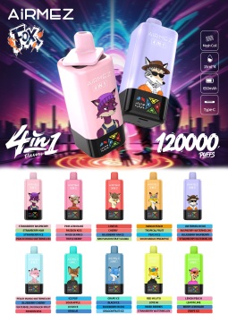Vendita all'ingrosso Vape monouso 4 in 1 Airmez Fox 120000 Puff