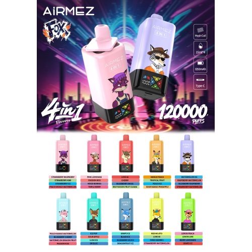 Bán buôn Vape dùng một lần 4 trong 1 Airmez Fox 120000 Puff