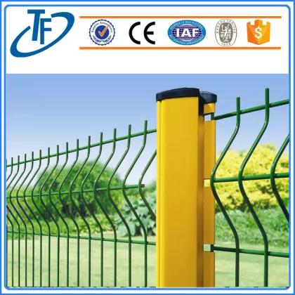 Beautiful yellow peach shaped post panel fencetiful
