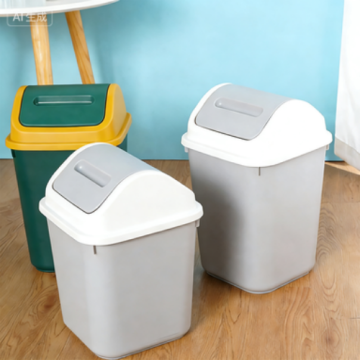 Simple Lid Trash Can for Bathroom Kitchen Living Room