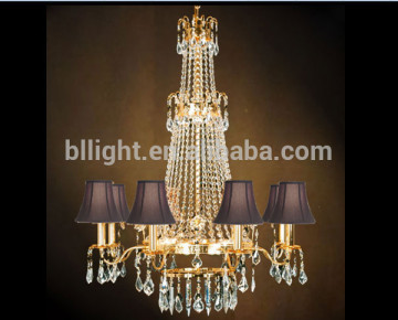 Chandelier with fabric lamp shade, Fasion luxury chandeliers made in italy