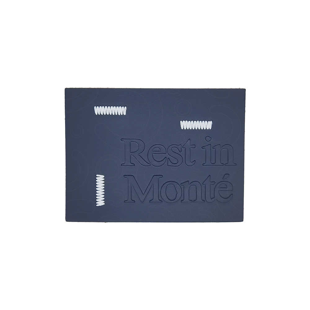 Embroidered lettered leather