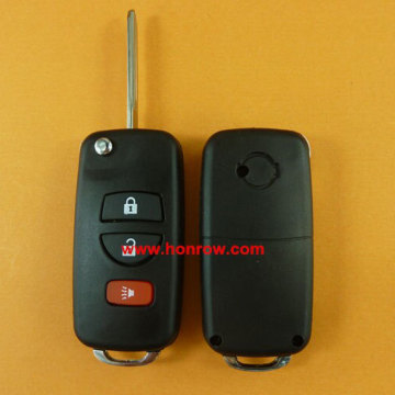 New arrival 3 button modified flip remote key blank case shell without buttons pad For nissa