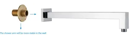 L Shaped Square Brass Shower Arm